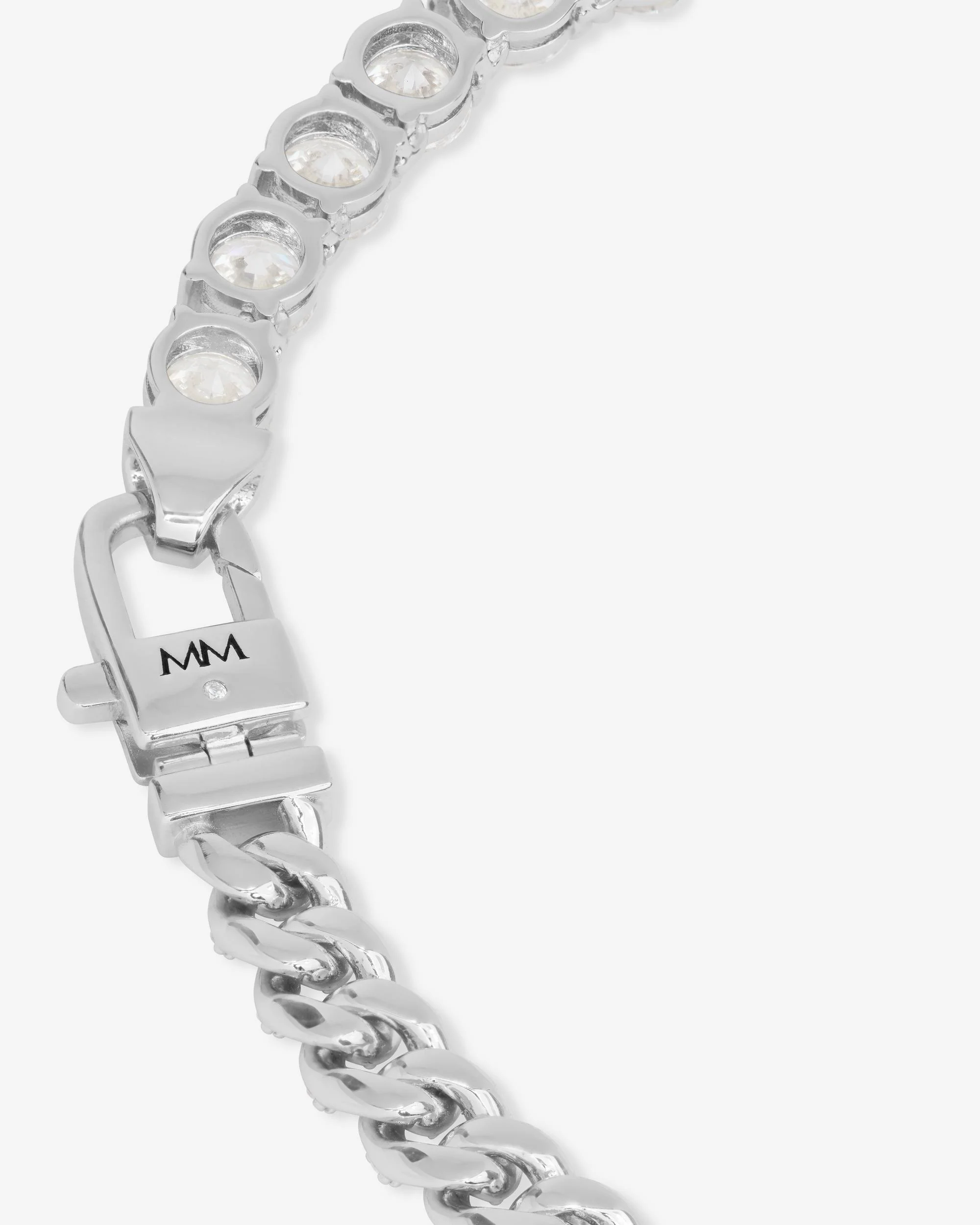 Julian REALLY Loves Diamonds Necklace 6.8mm - Silver|White Diamondettes - Image 9